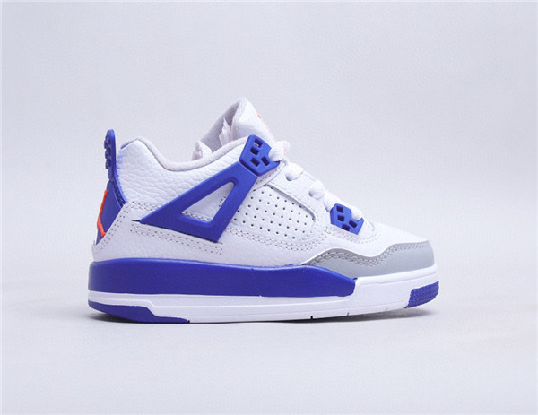 Youth Running Weapon Super Quality Air Jordan 4 White/Blue Shoes 022